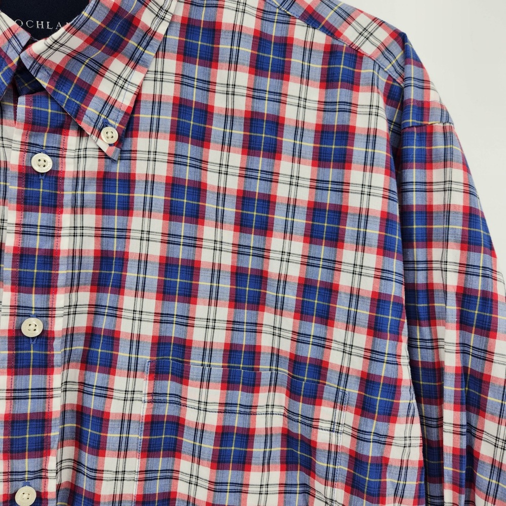 Mens Lochlane Long Sleeve Plaid Button Down Shirt Classic Fit Casual XL